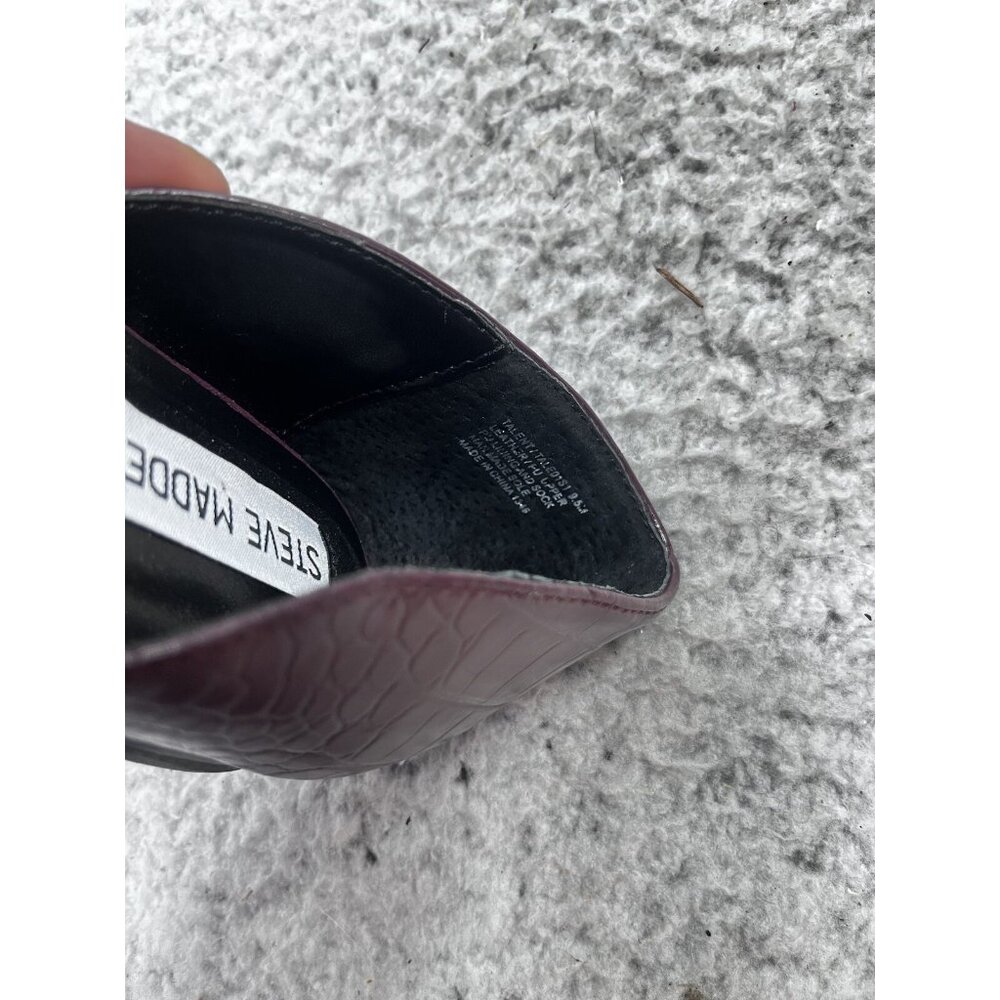 Women's Steve Madden Burgundy D'Orsay Leather Upper Flats Size 9.5 - Picture 8 of 10